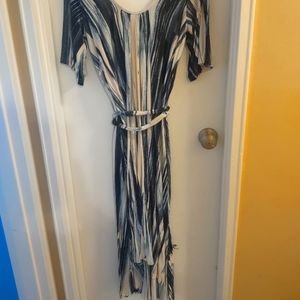 Latched Mama Pleated Nursing Dress with Ruffle Sleeves